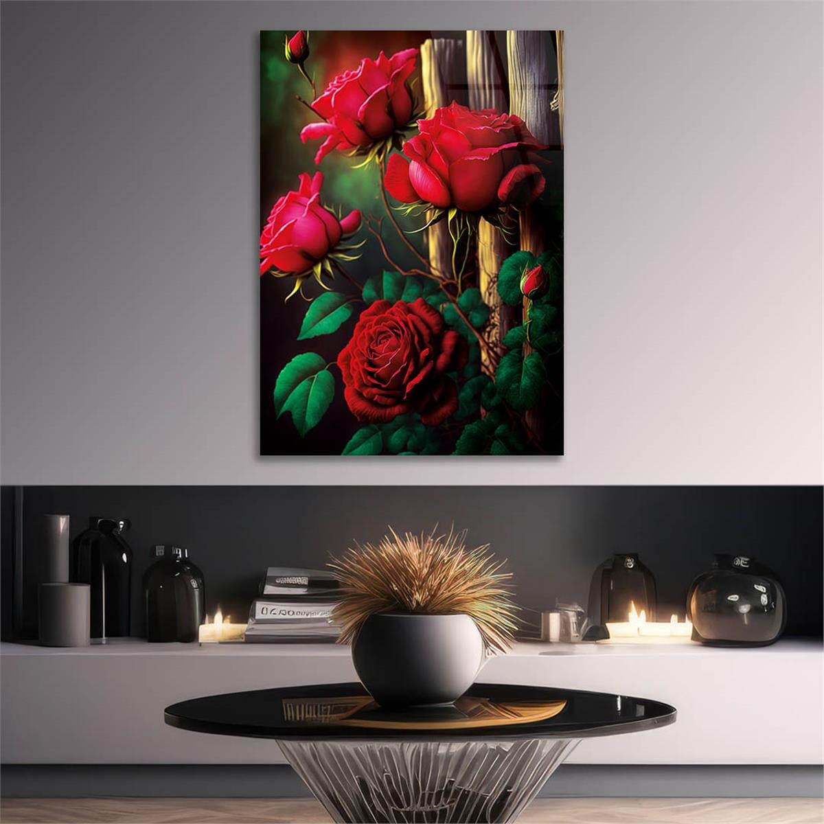 Vertical Tempered Glasss Wall Arts Natured-Themed146