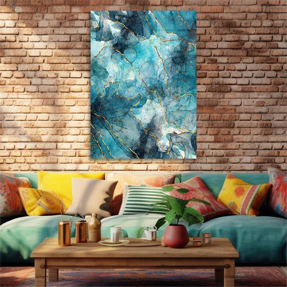 Dikey Sanat Temalı Cam Tablo 507