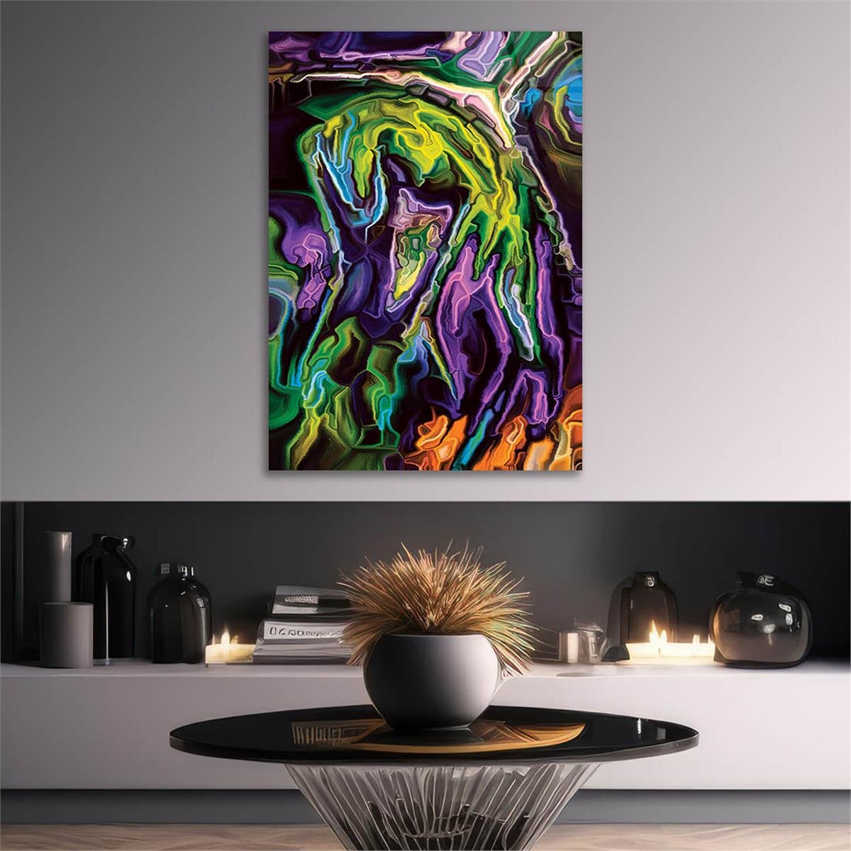 Kunst Thema auf bedrucktem Glas