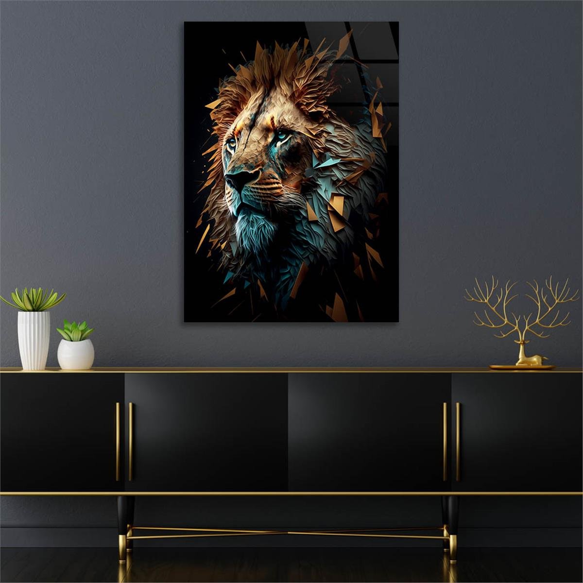 Vertical Tempered Glasss Wall Arts Natured-Themed223