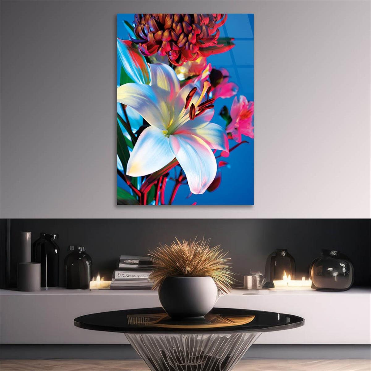 Vertical Tempered Glasss Wall Arts Natured-Themed160