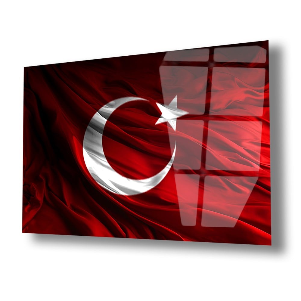 Yatay VatanTemalı Cam Tablo 108