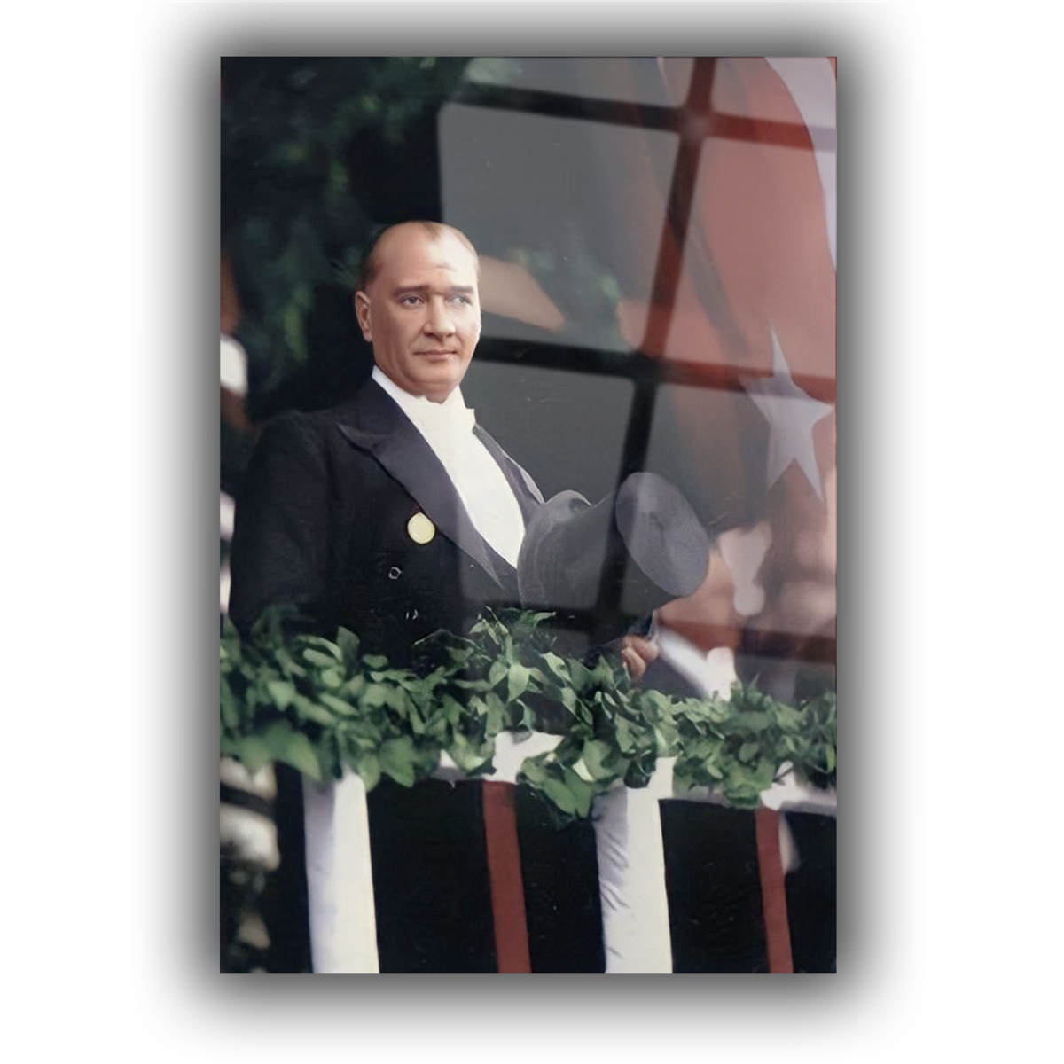 MUSTAFA KEMAL ATATÜRK GÖRSELLİ CAM TABLO 