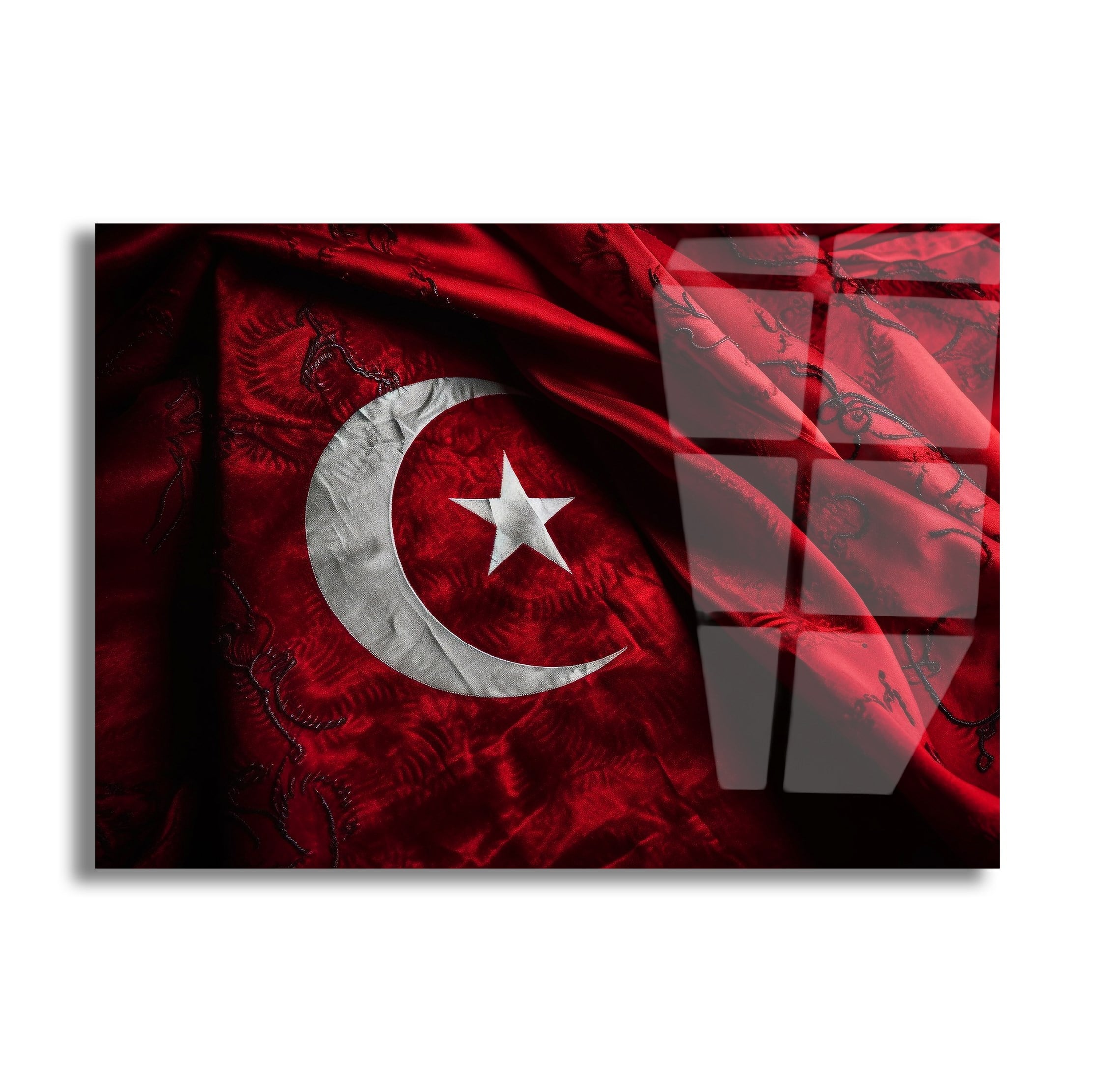 Yatay VatanTemalı Cam Tablo 128