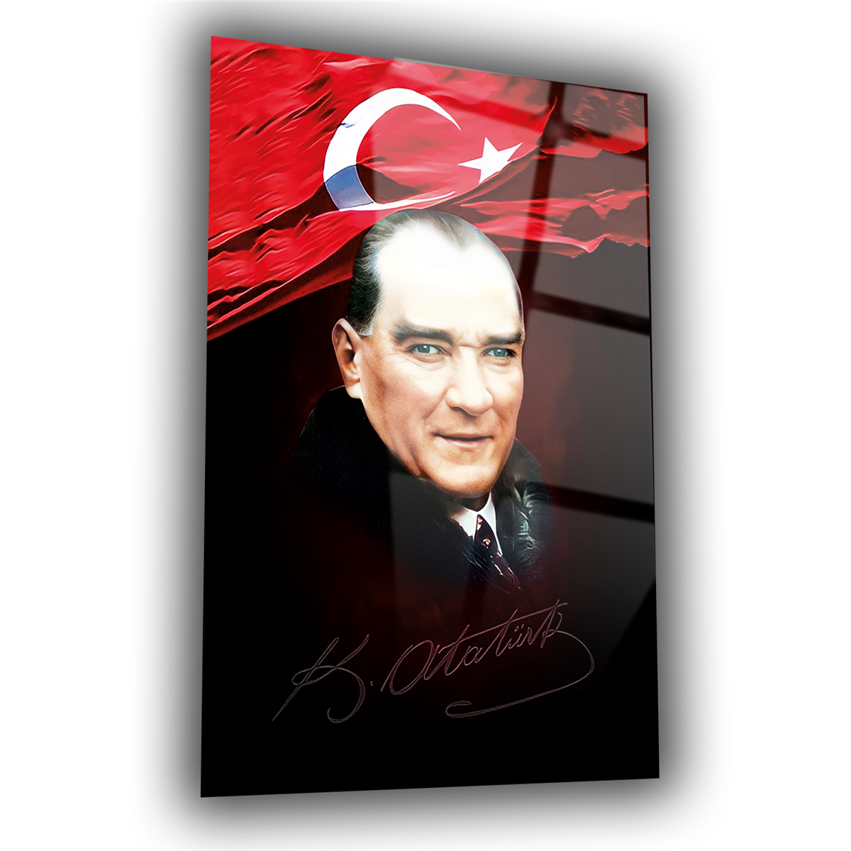 MUSTAFA KEMAL ATATÜRK GÖRSELLİ CAM TABLO
