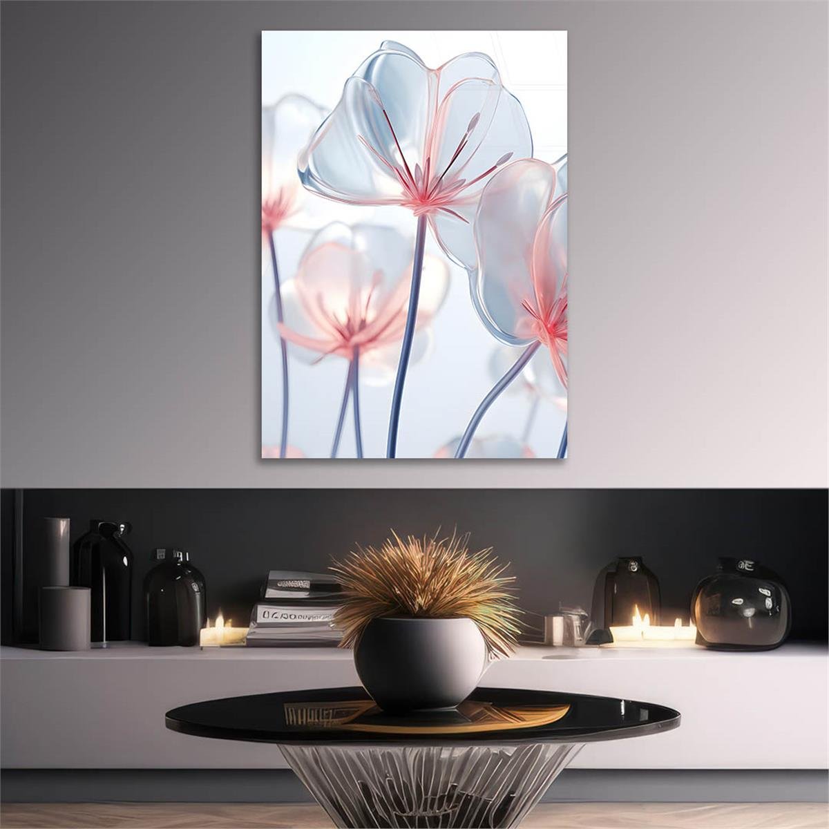 Dikey Sanat Temalı Cam Tablo 355