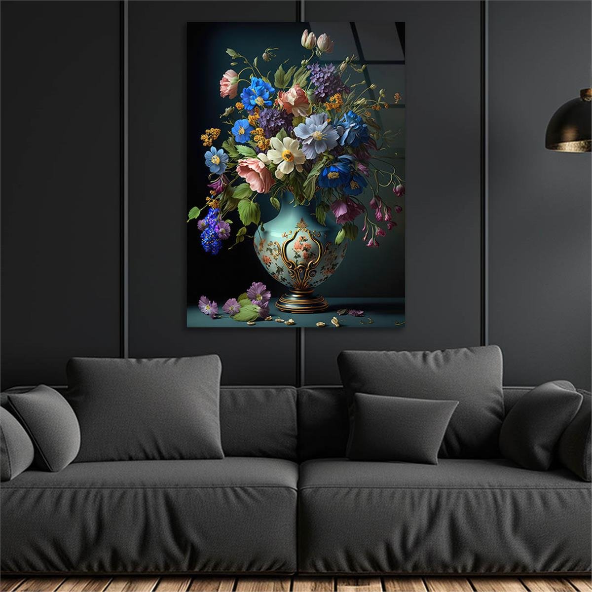 Dikey Sanat Temalı Cam Tablo 472
