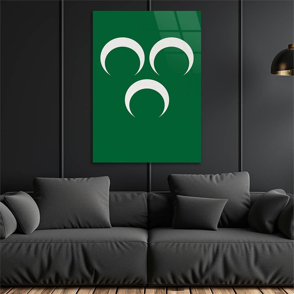 Three Crescent Glass Wall Art