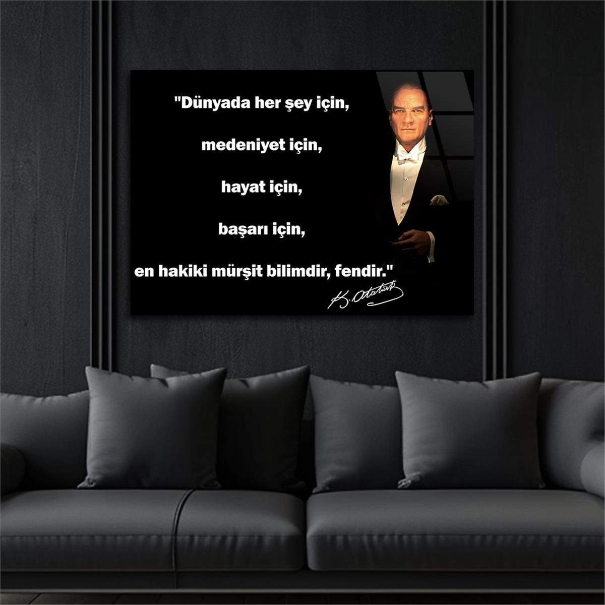 MUSTAFA KEMAL ATATÜRK Tempered Glass Wall Art 