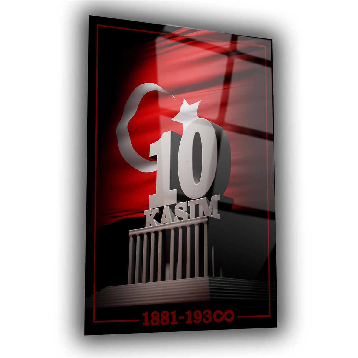 Dikey VatanTemalı Cam Tablo 130