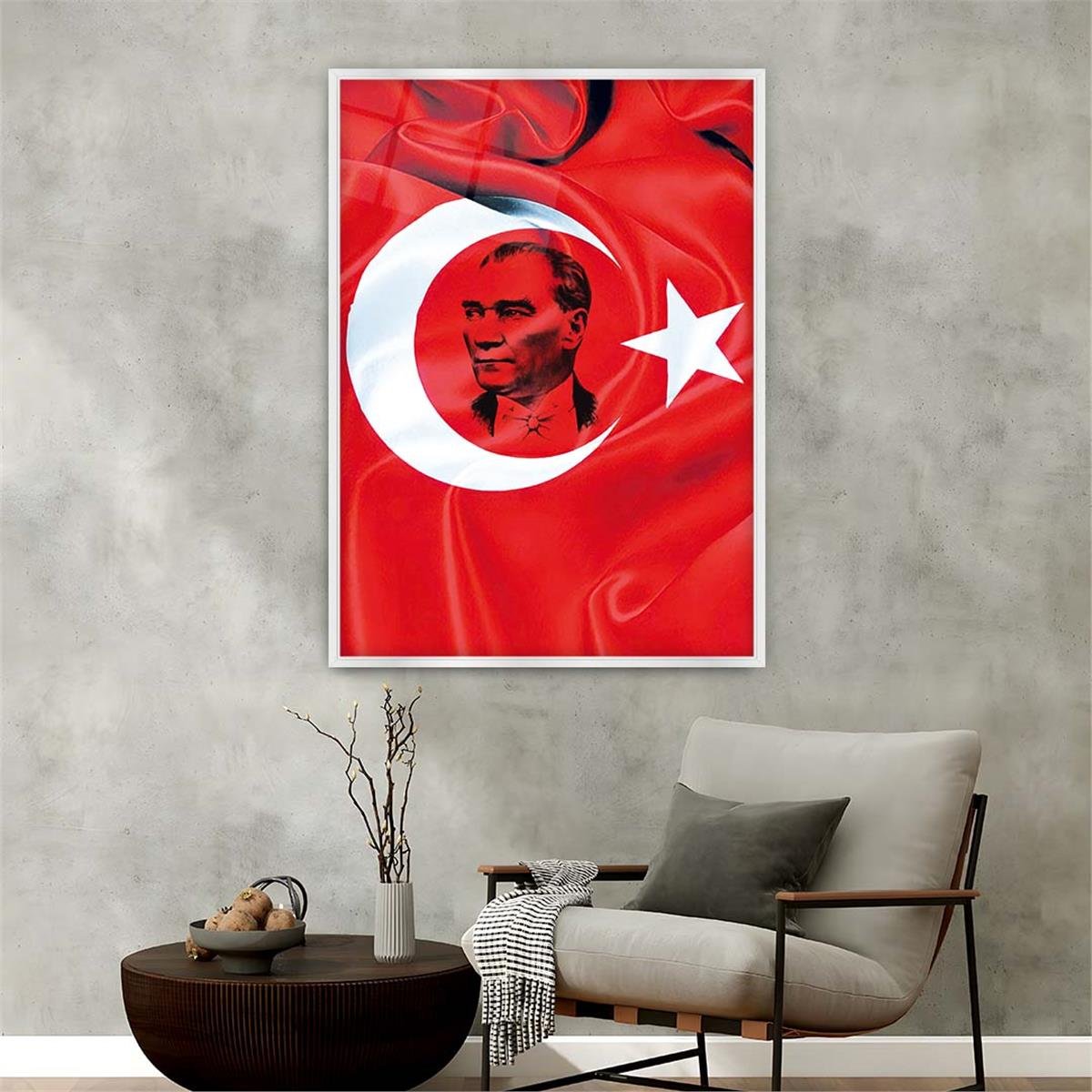 Alüminyum Çerçeveli Vatan Temalı Cam Tablo 102