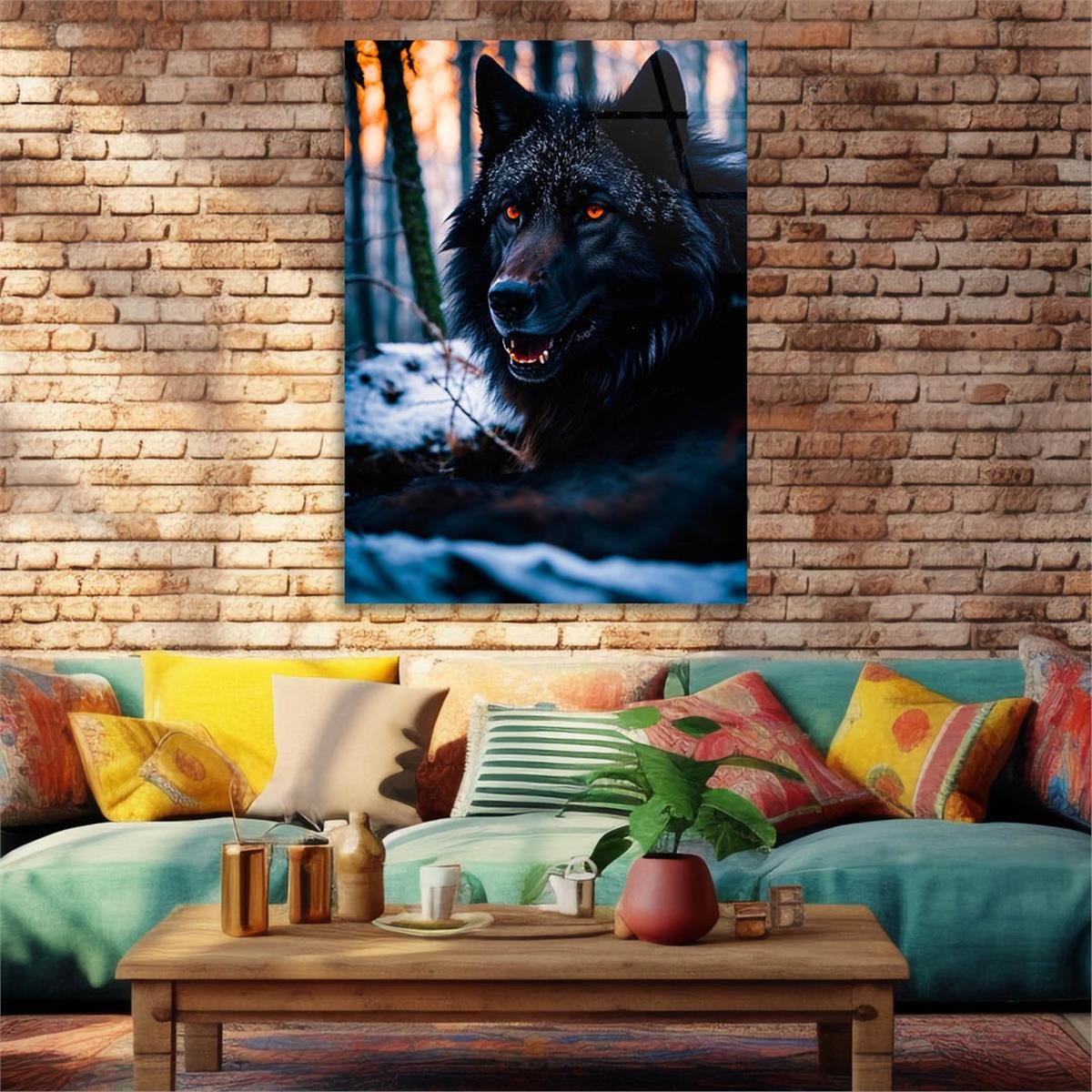 Dikey Doğa Temalı Cam Tablo 435