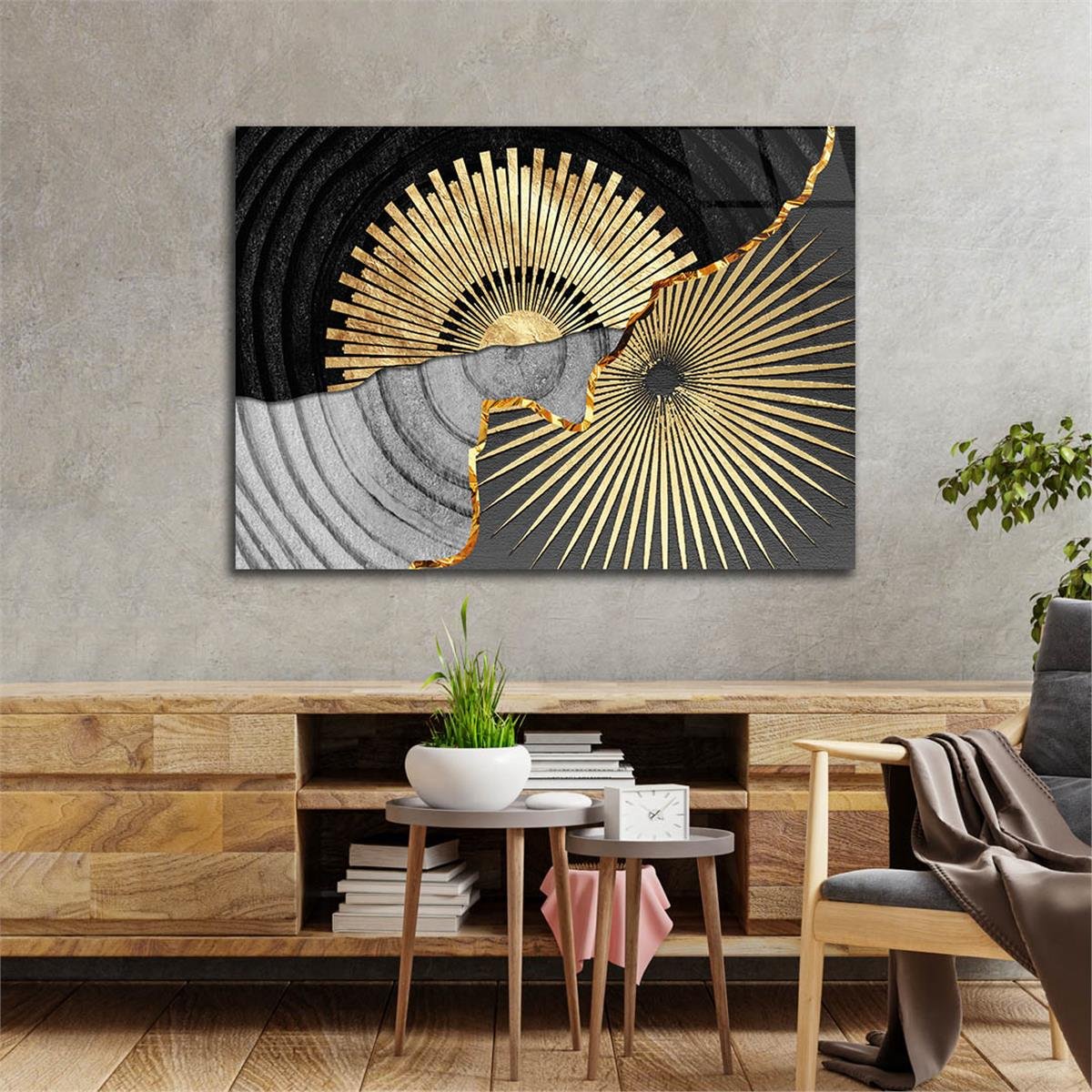 Horizontal Art-Themed Tempered Glass Wall Art 303