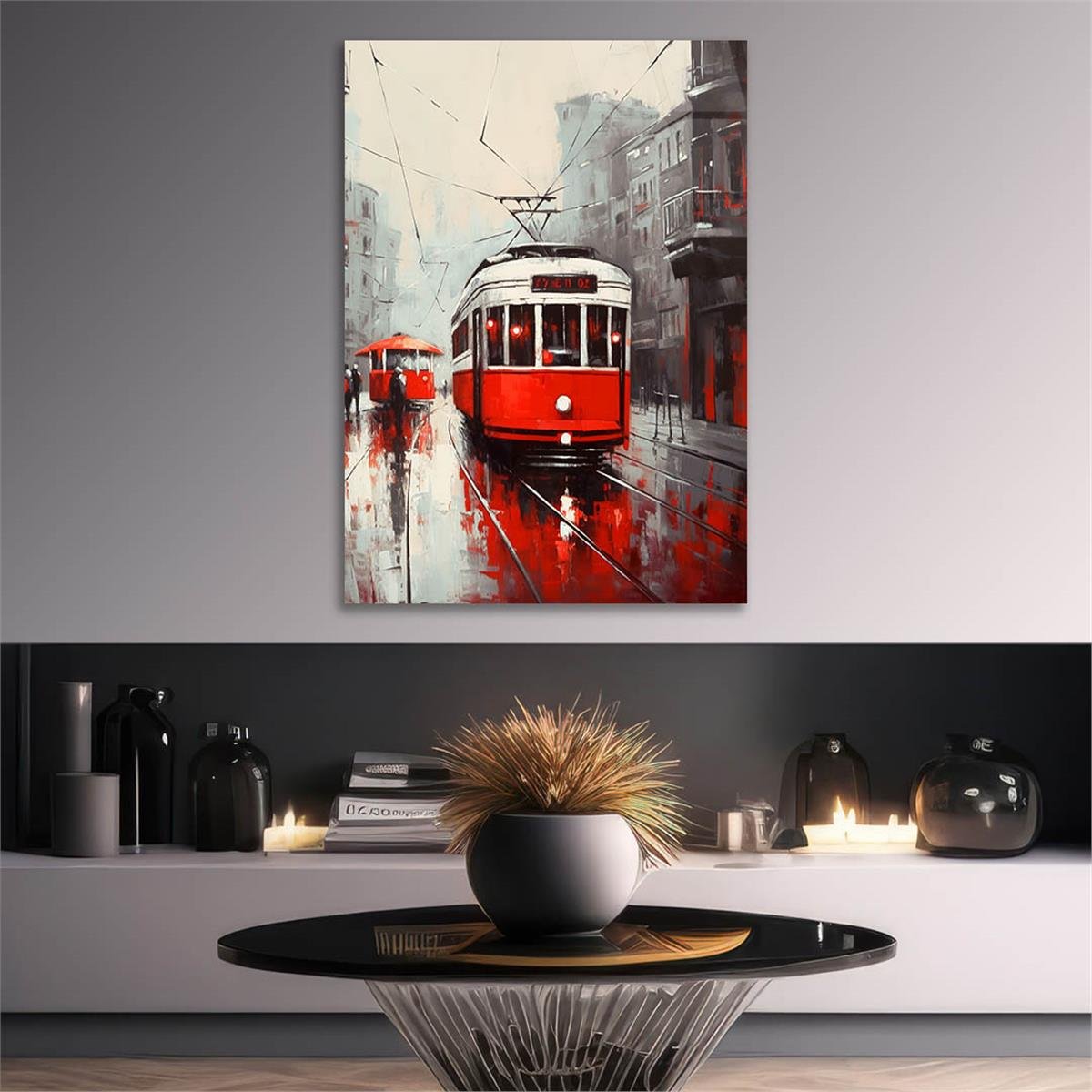 Dikey Sanat Temalı Cam Tablo 533