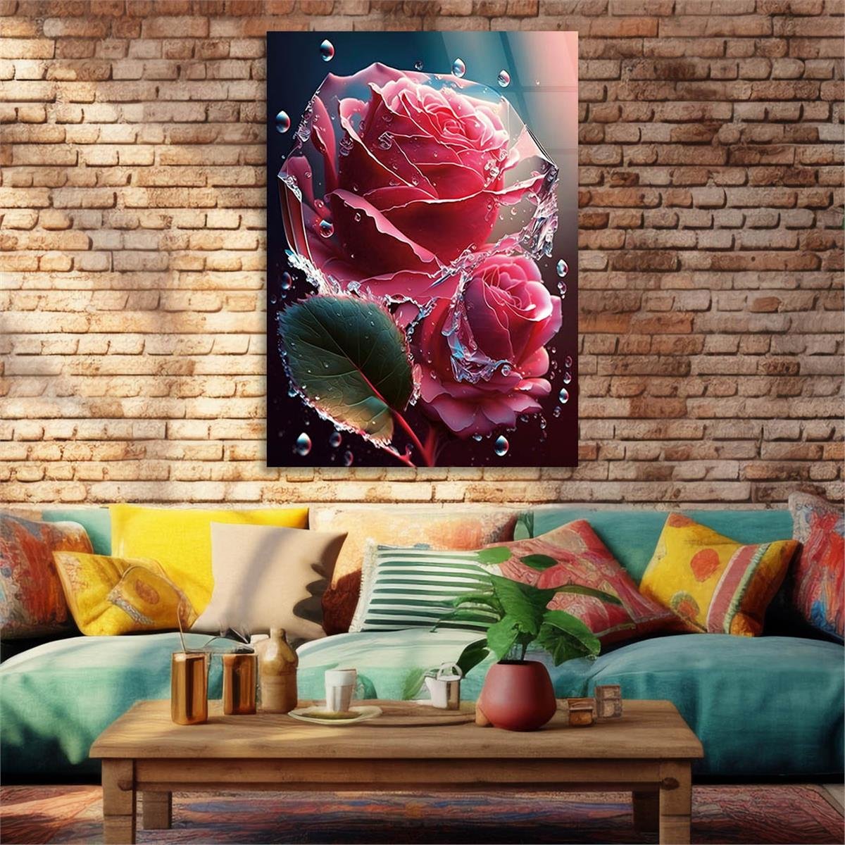 Vertical Tempered Glasss Wall Arts Natured-Themed131