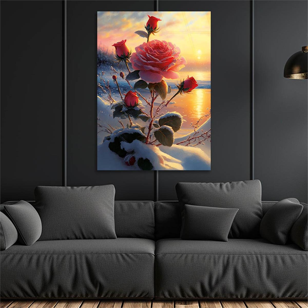 Vertical Tempered Glasss Wall Arts Natured-Themed161