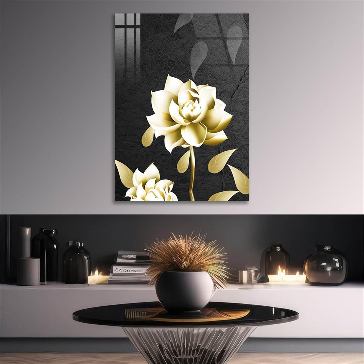 Vertical Tempered Glasss Wall Arts Natured-Themed106
