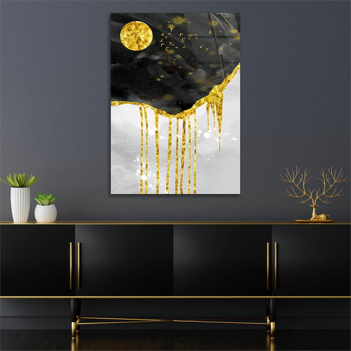 Vertical Tempered Glasss Wall Arts Art-Themed 297