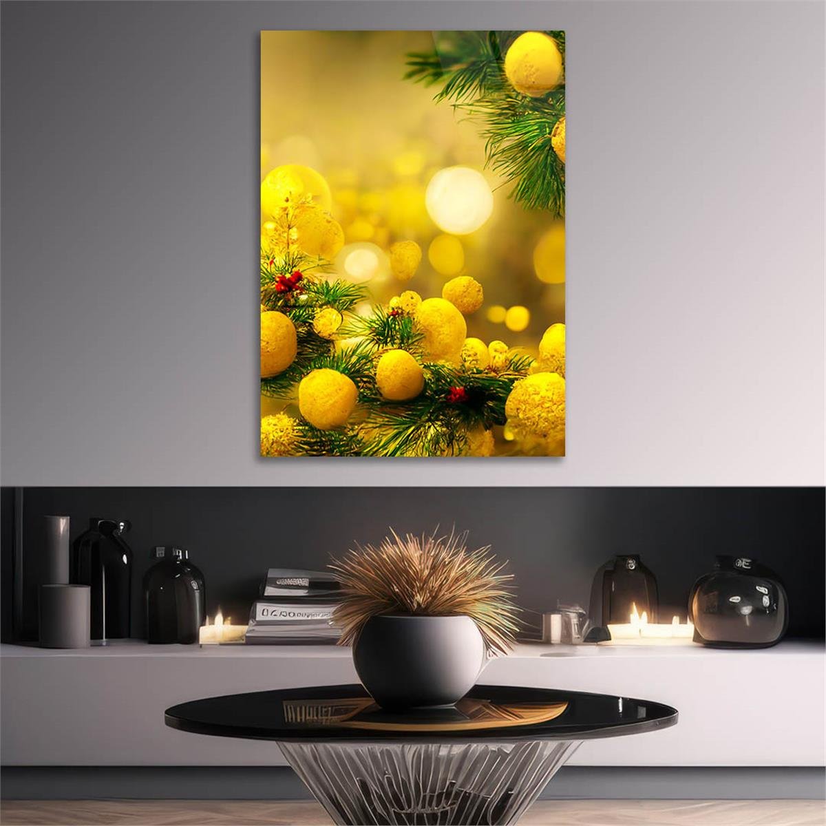 Dikey Sanat Temalı Cam Tablo 514