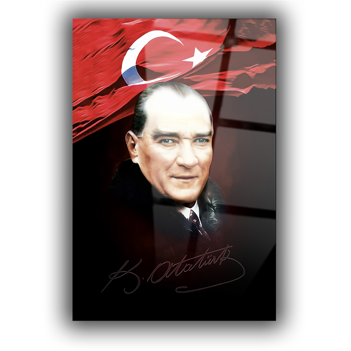 MUSTAFA KEMAL ATATÜRK GÖRSELLİ CAM TABLO