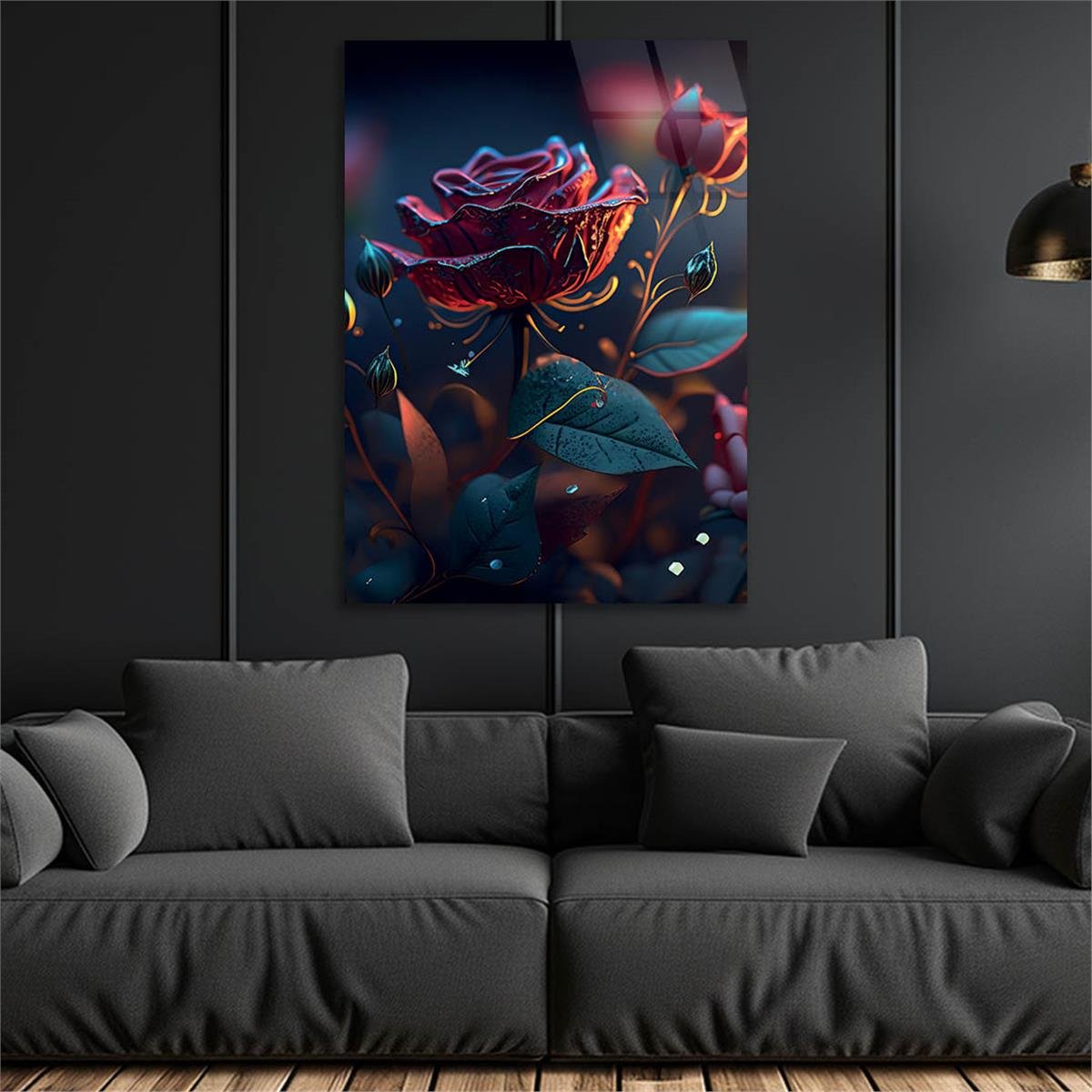 Vertical Tempered Glasss Wall Arts Natured-Themed202