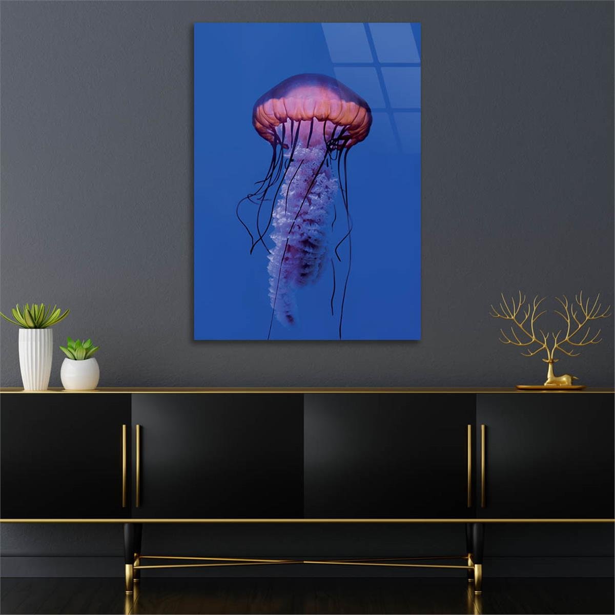 Vertical Tempered Glasss Wall Arts Natured-Themed219