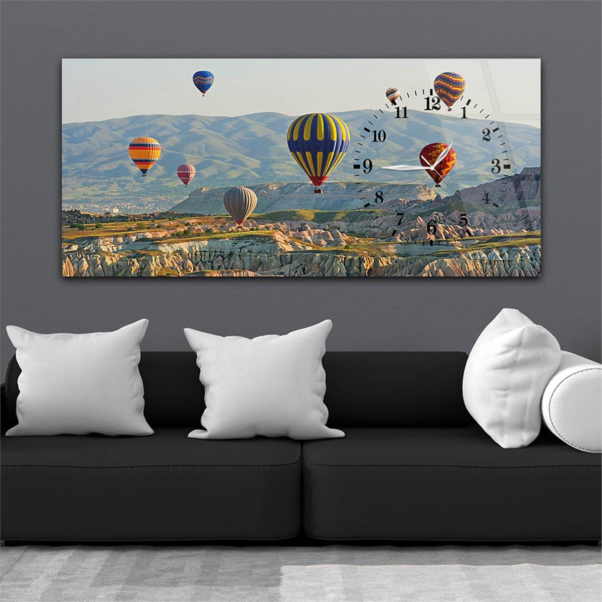 Side-Clock, Art And Nature-Themed Horizontal Glass Wall Painting 058
