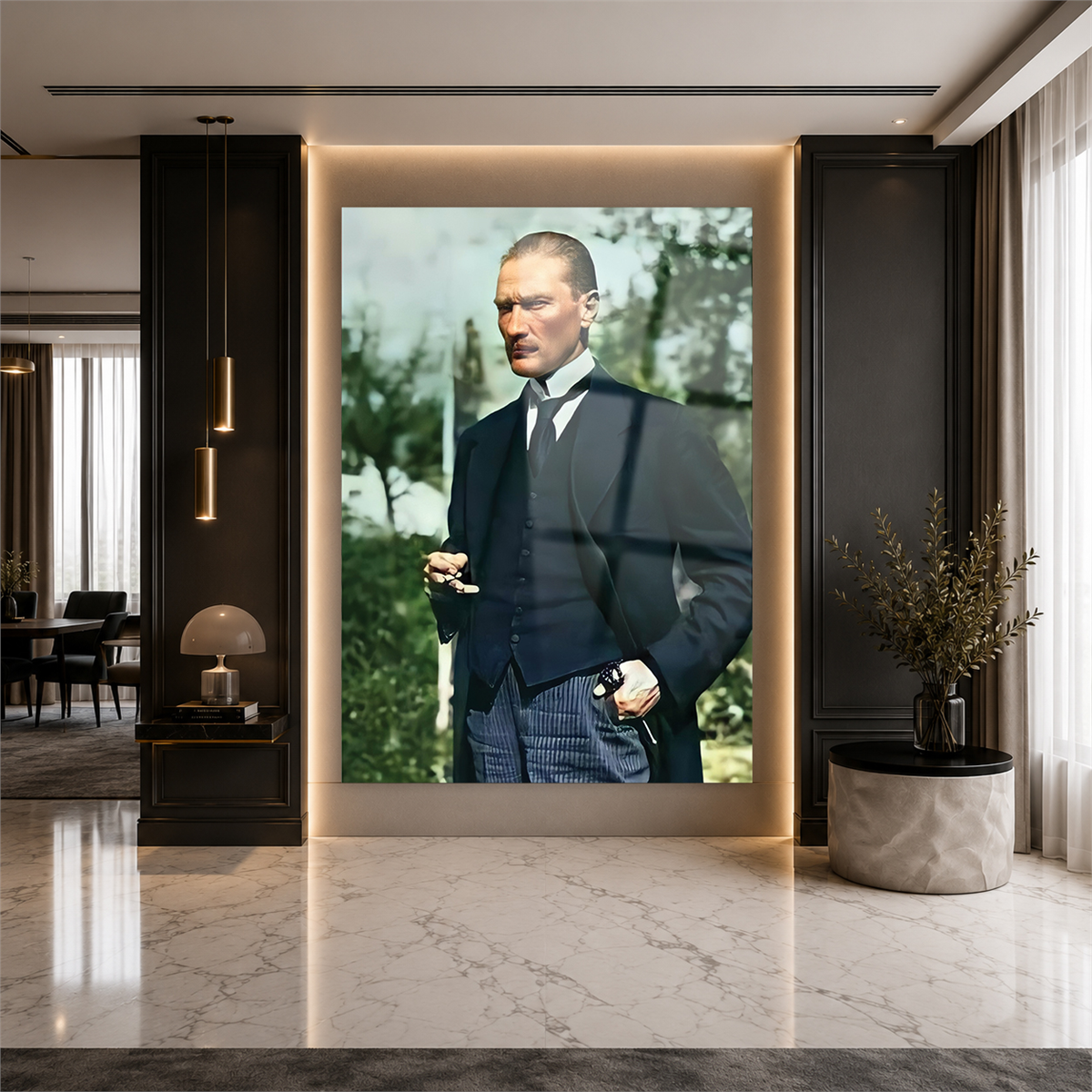 MUSTAFA KEMAL ATATÜRK GÖRSELLİ CAM TABLO