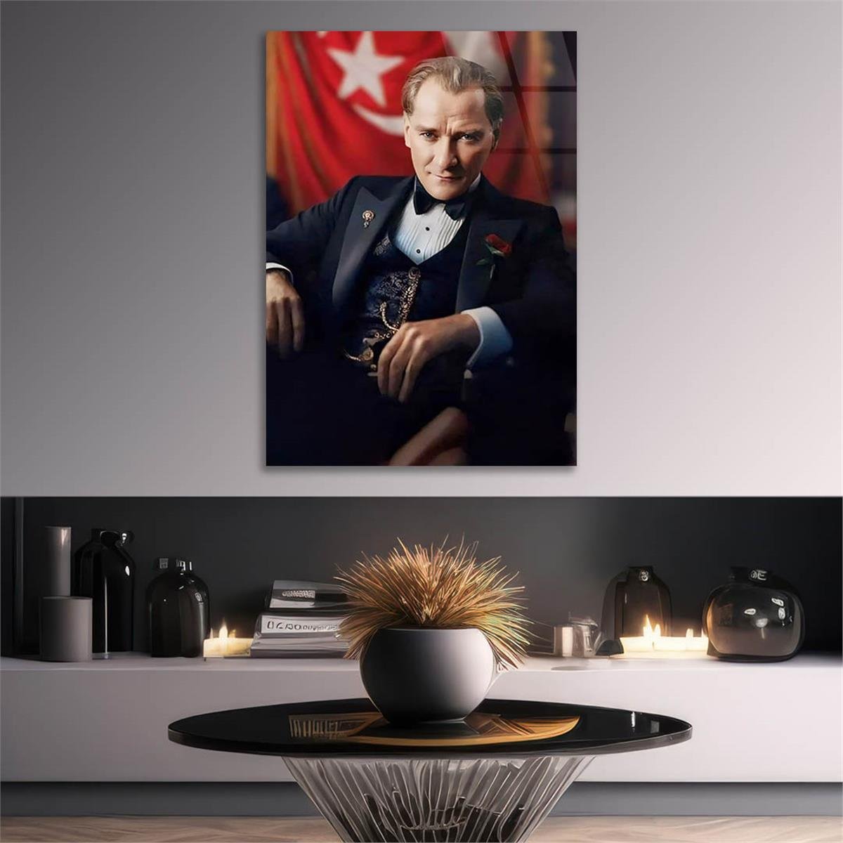 Dikey VatanTemalı Cam Tablo 205