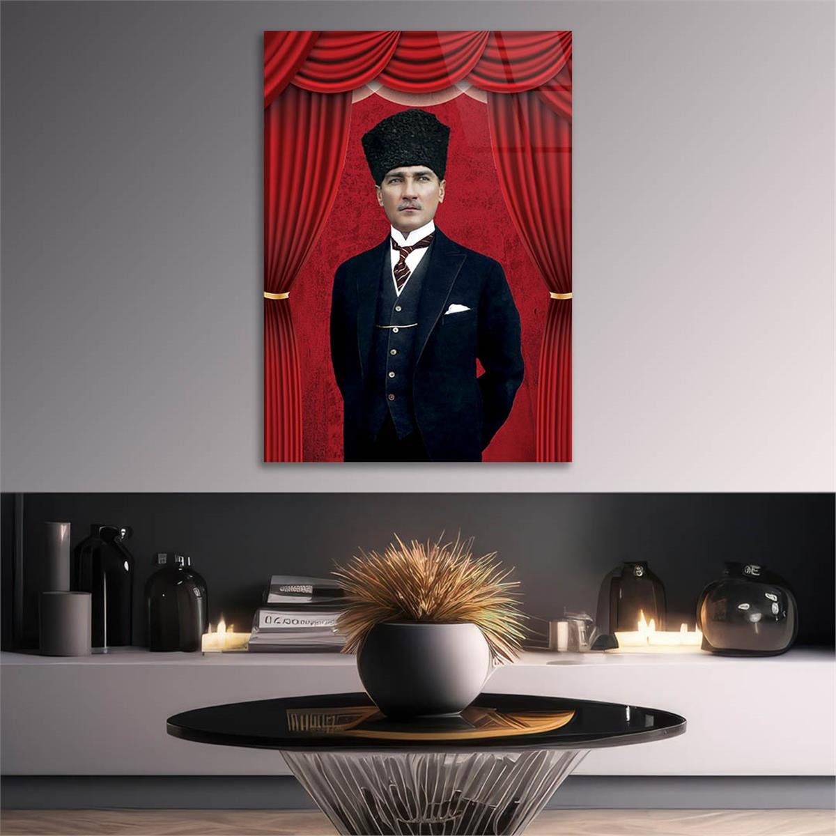 MUSTAFA KEMAL ATATÜRK Tempered Glasss Wall Art