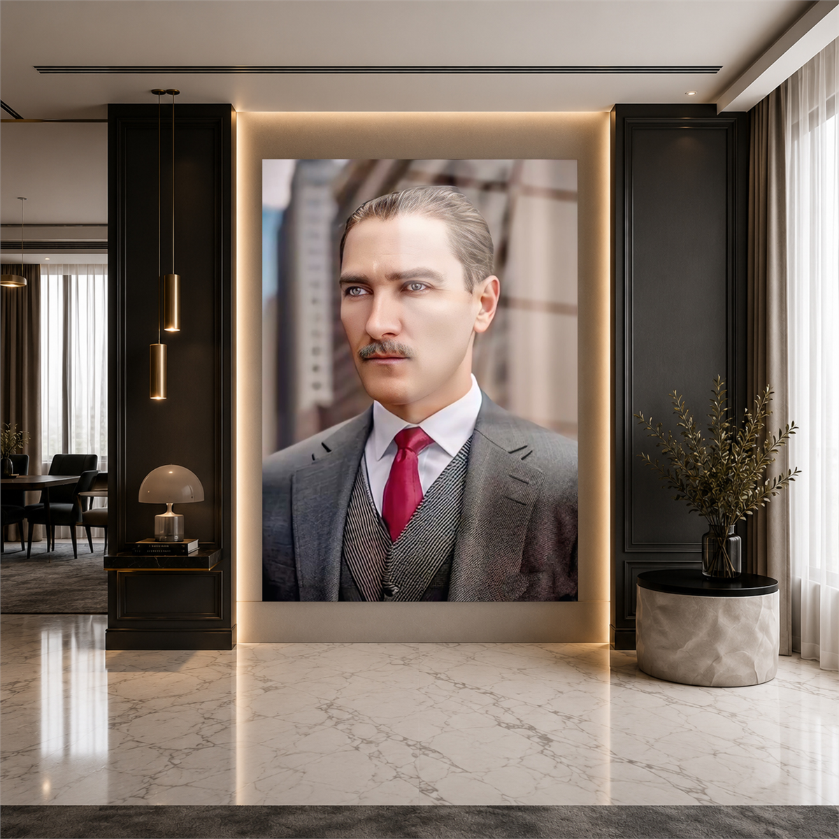 Dikey VatanTemalı Cam Tablo 224