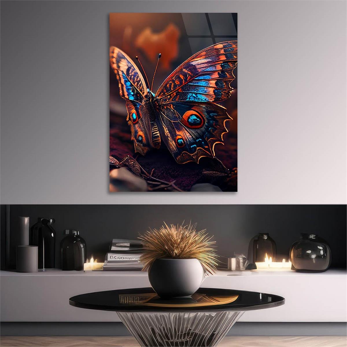 Dikey Sanat Temalı Cam Tablo 428