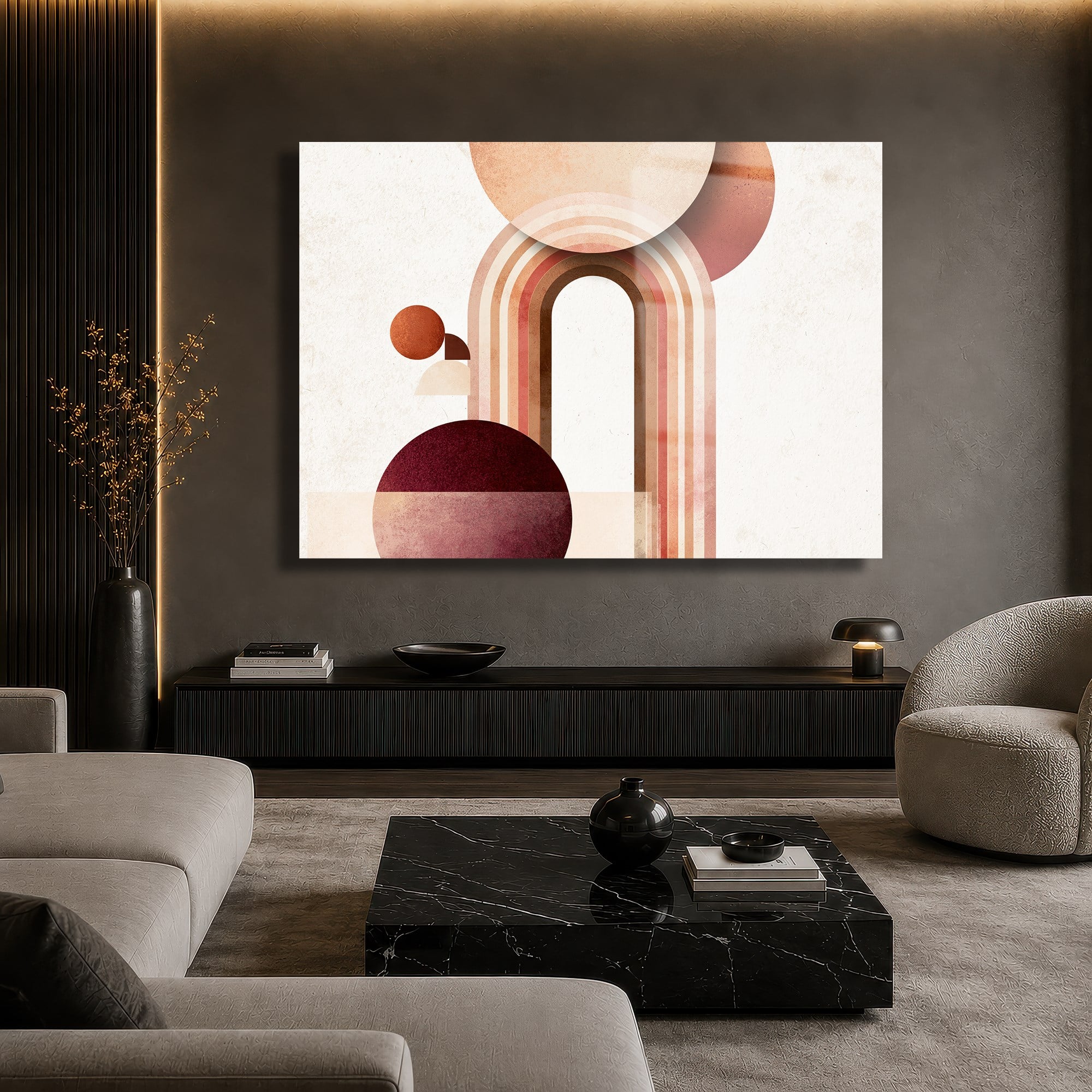 Horizontal Art-Themed Tempered Glass Wall Art 575