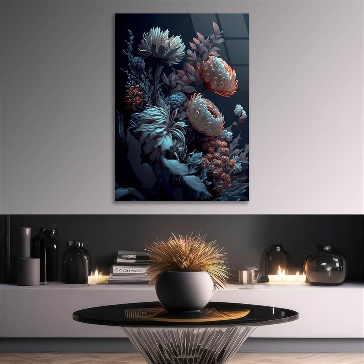 Vertical Tempered Glasss Wall Arts Natured-Themed213