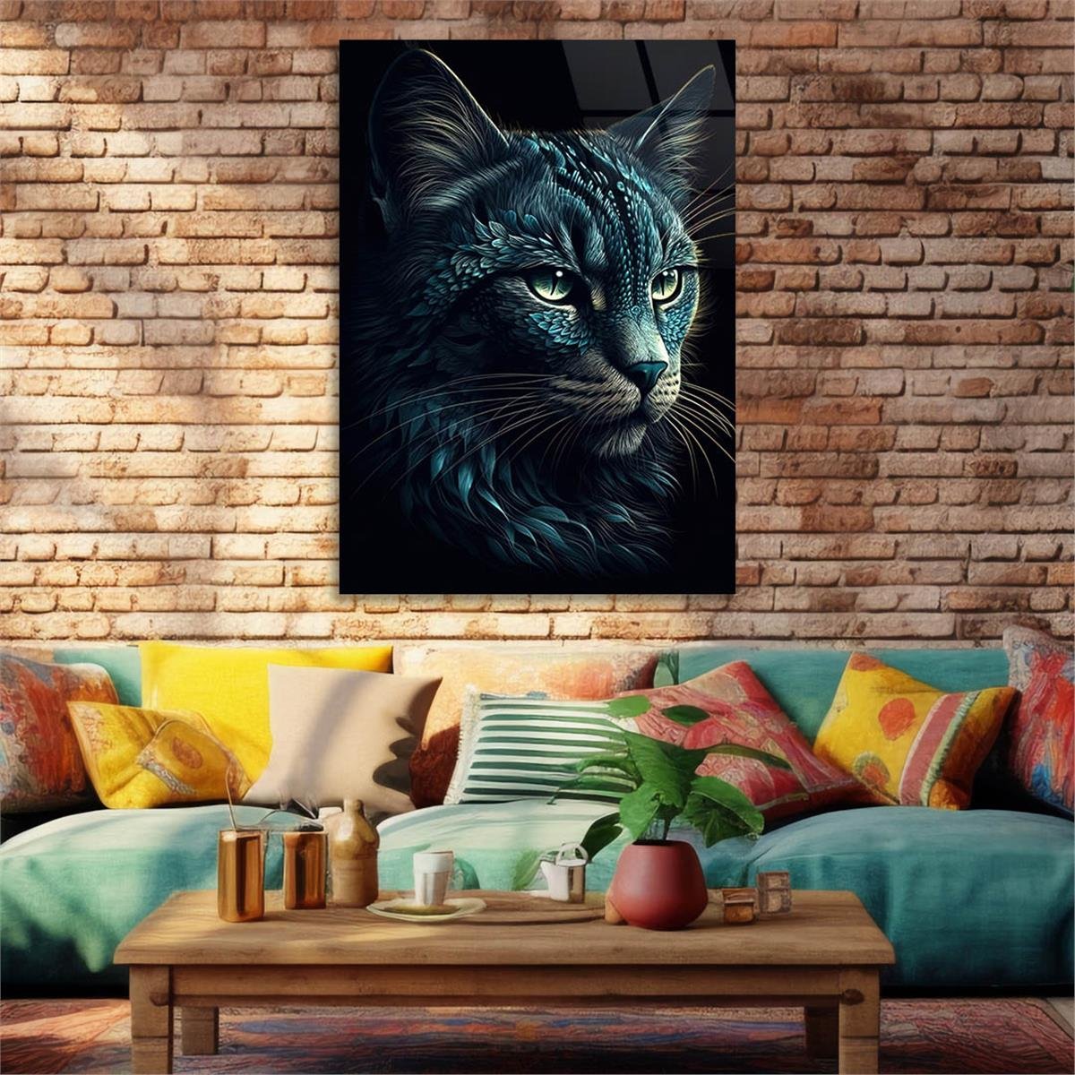 Dikey Doğa Temalı Cam Tablo 426