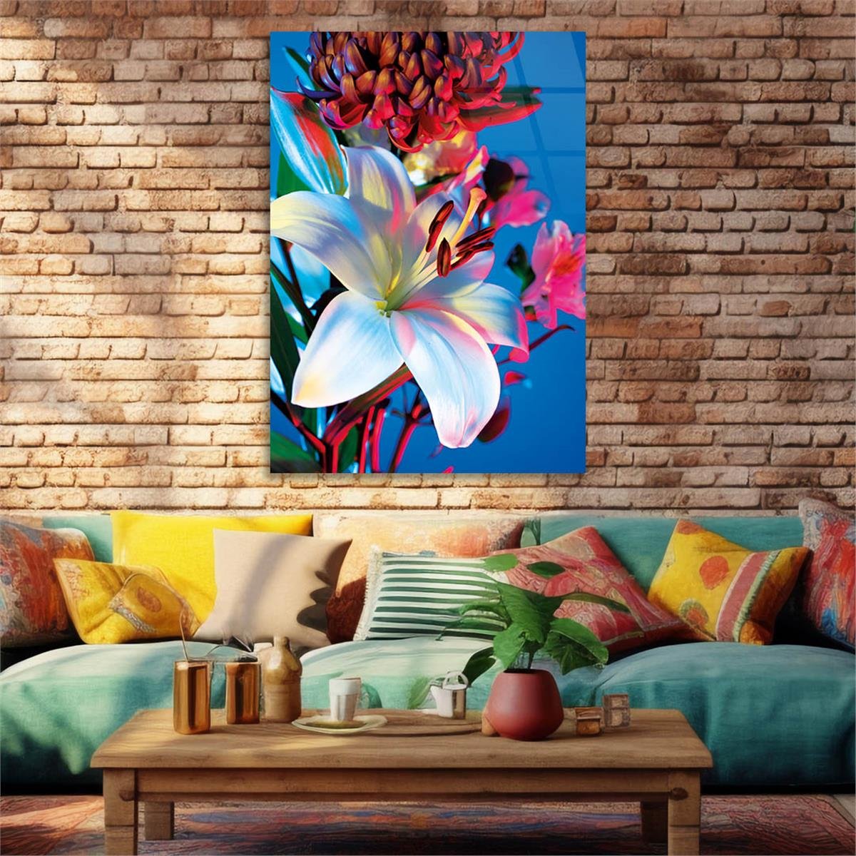 Vertical Tempered Glasss Wall Arts Natured-Themed160