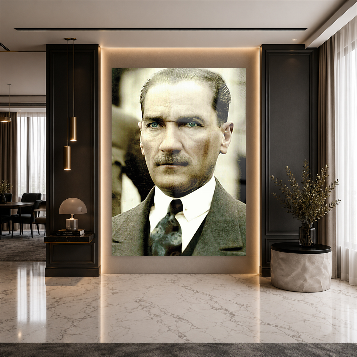 MUSTAFA KEMAL ATATÜRK GÖRSELLİ CAM TABLO