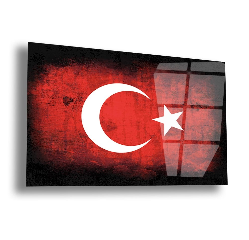 Yatay Vatan Temalı Cam Tablo78