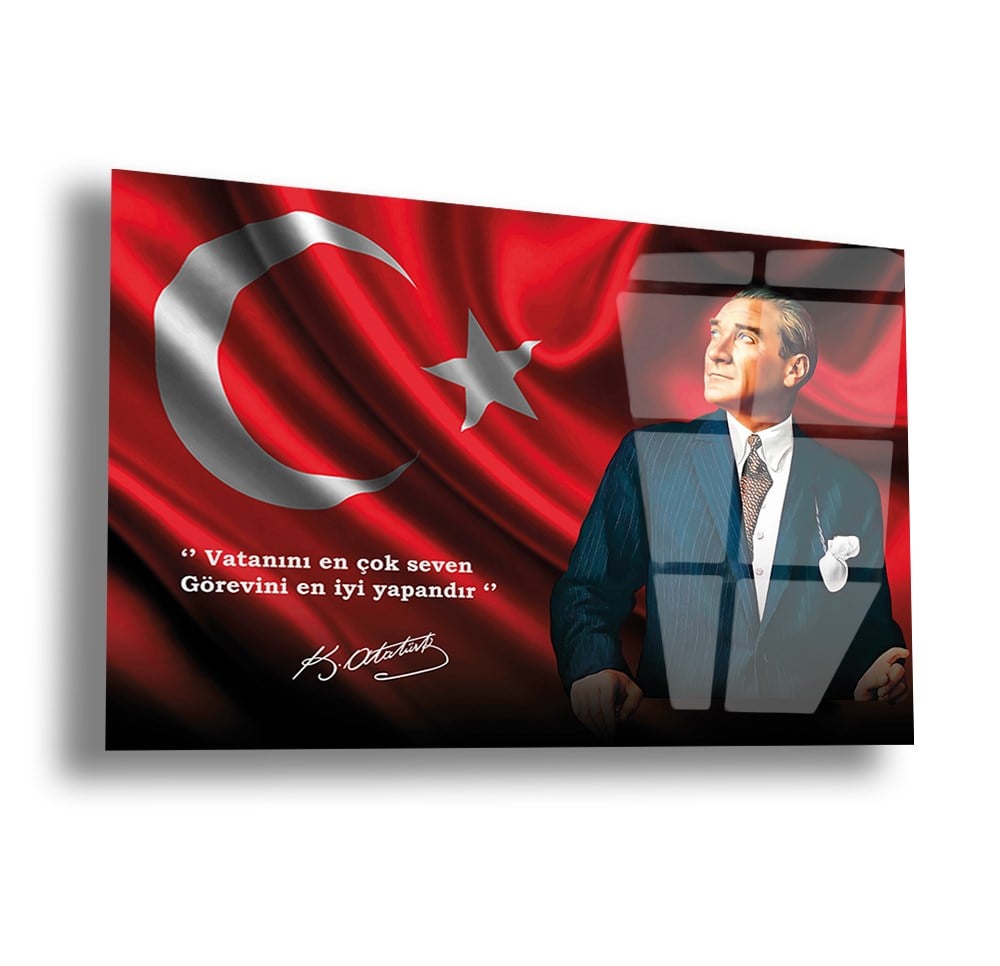 MUSTAFA KEMAL ATATÜRK CAM TABLO 