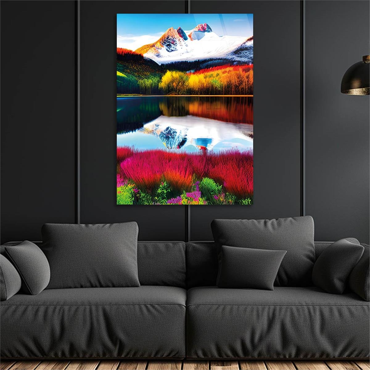 Vertical Tempered Glasss Wall Arts Natured-Themed184