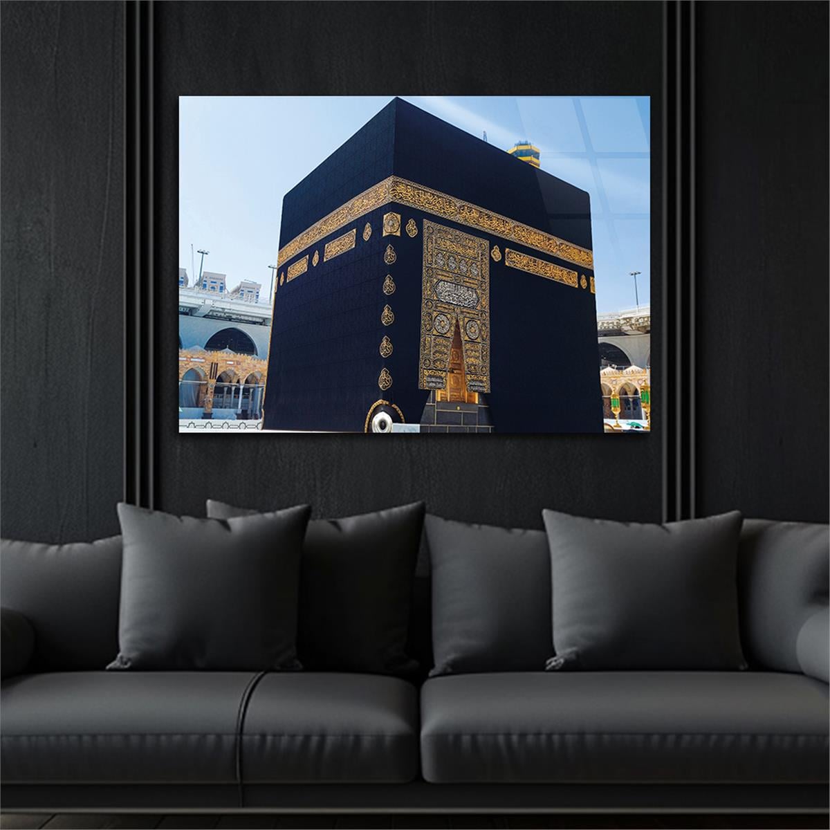 Ka’bah  on Glass Print Caaba Glass Wall Art Kaaba Tempered Glass Wall Art