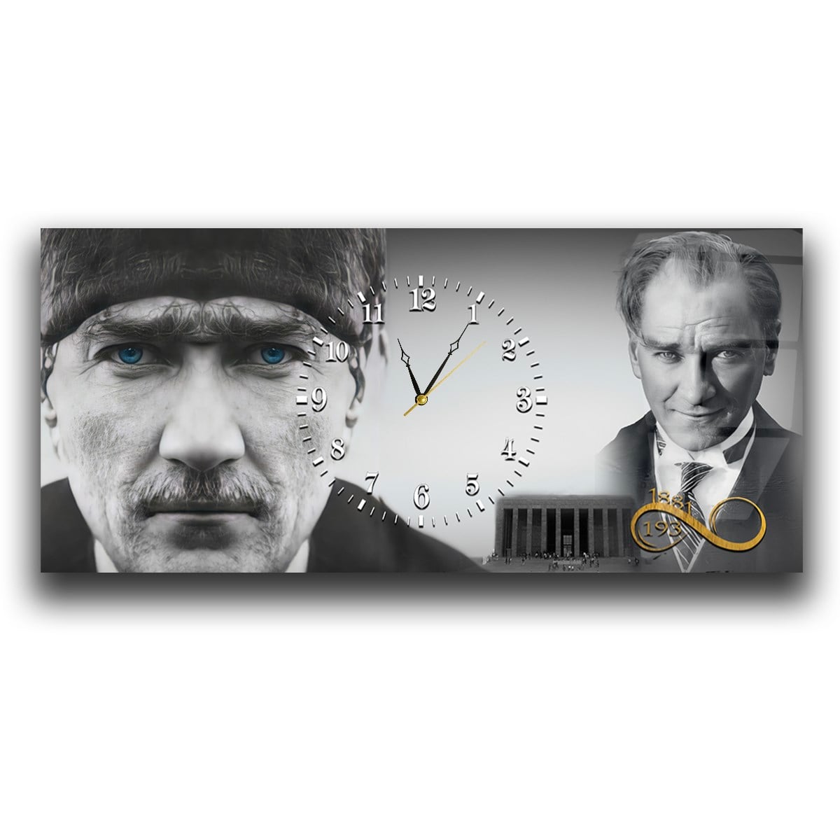 Middle-Clock, Homeland-Themed Horizontal Glass Wall Painting 064