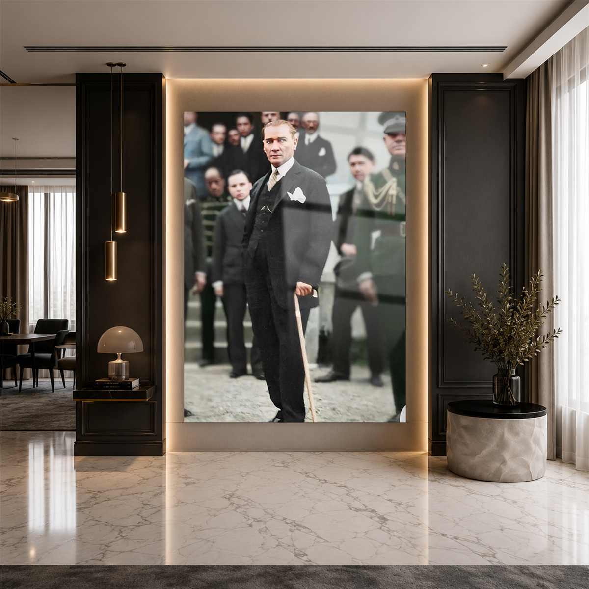 Dikey VatanTemalı Cam Tablo 218