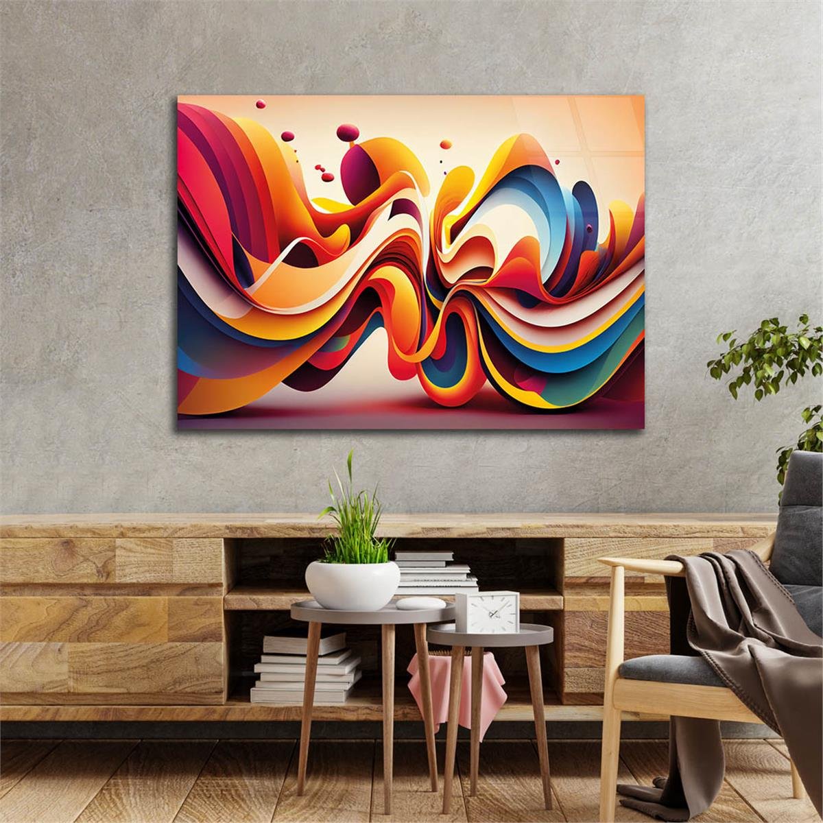 Horizontal Art-Themed Tempered Glass Wall Art 345