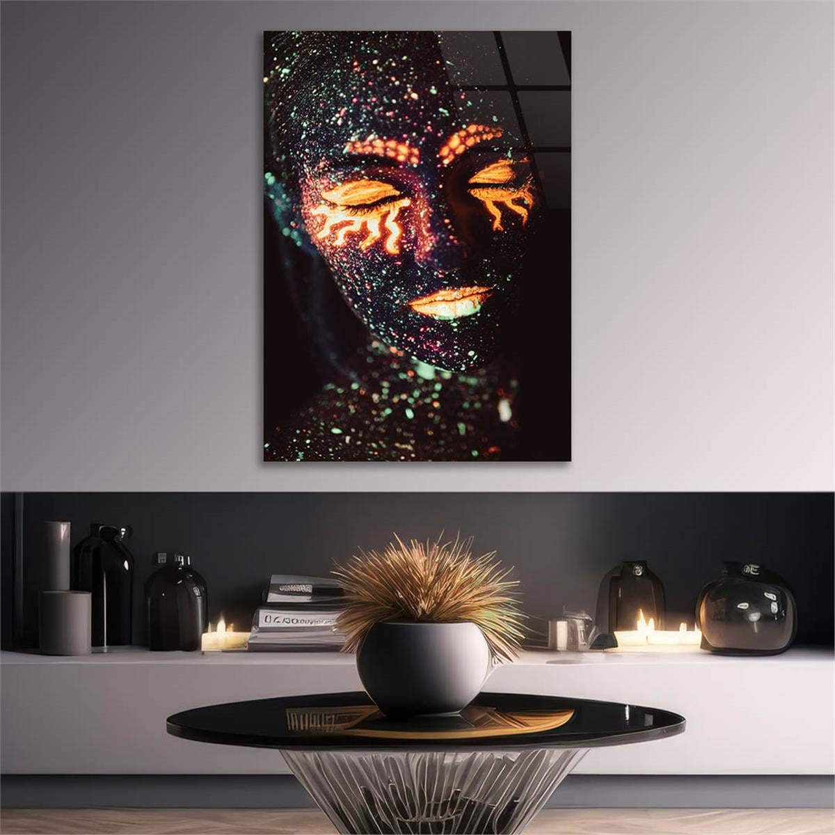 Vertical Tempered Glasss Wall Arts Art-Themed 313