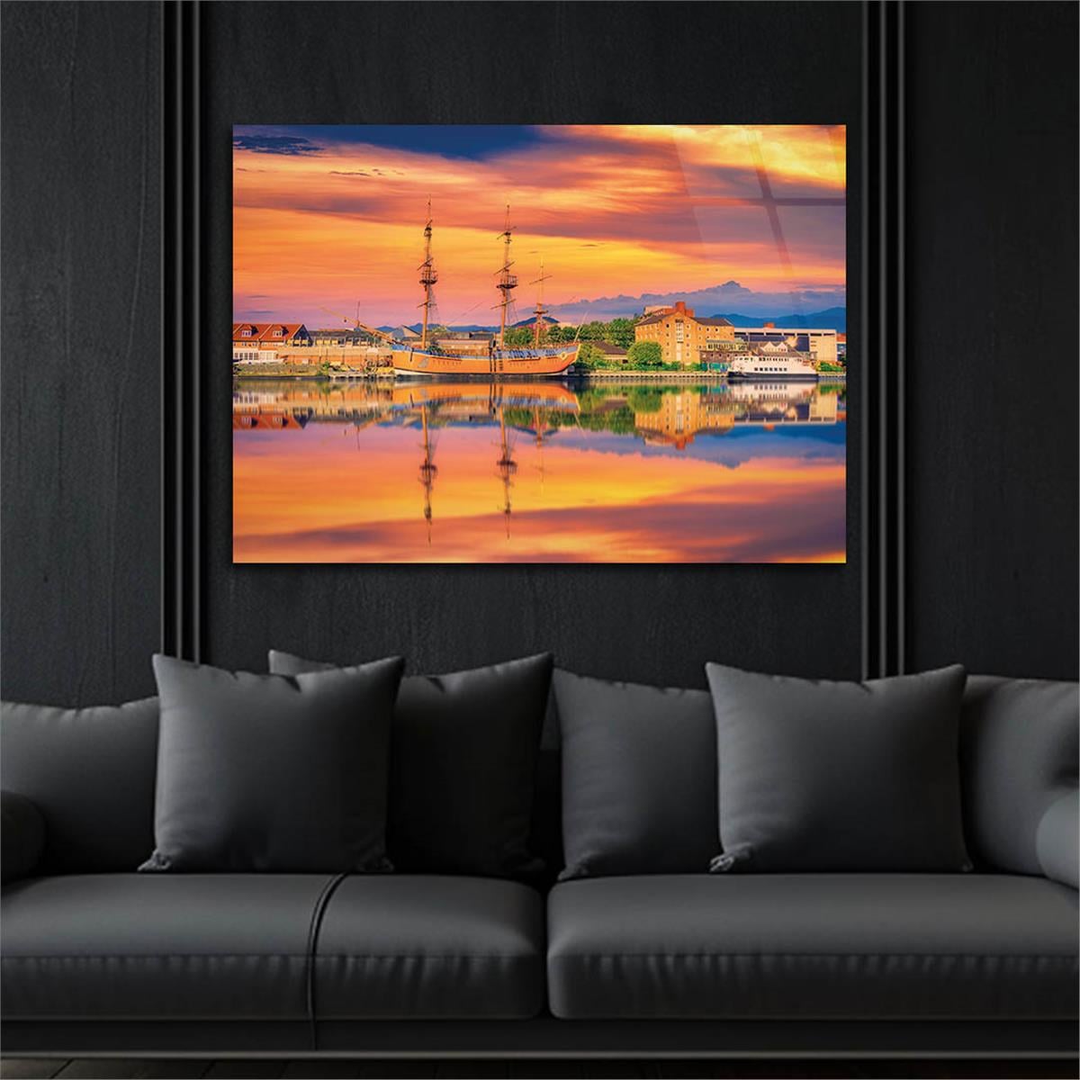 Horizontal Natured-Themed Tempered Glass Wall Art 302