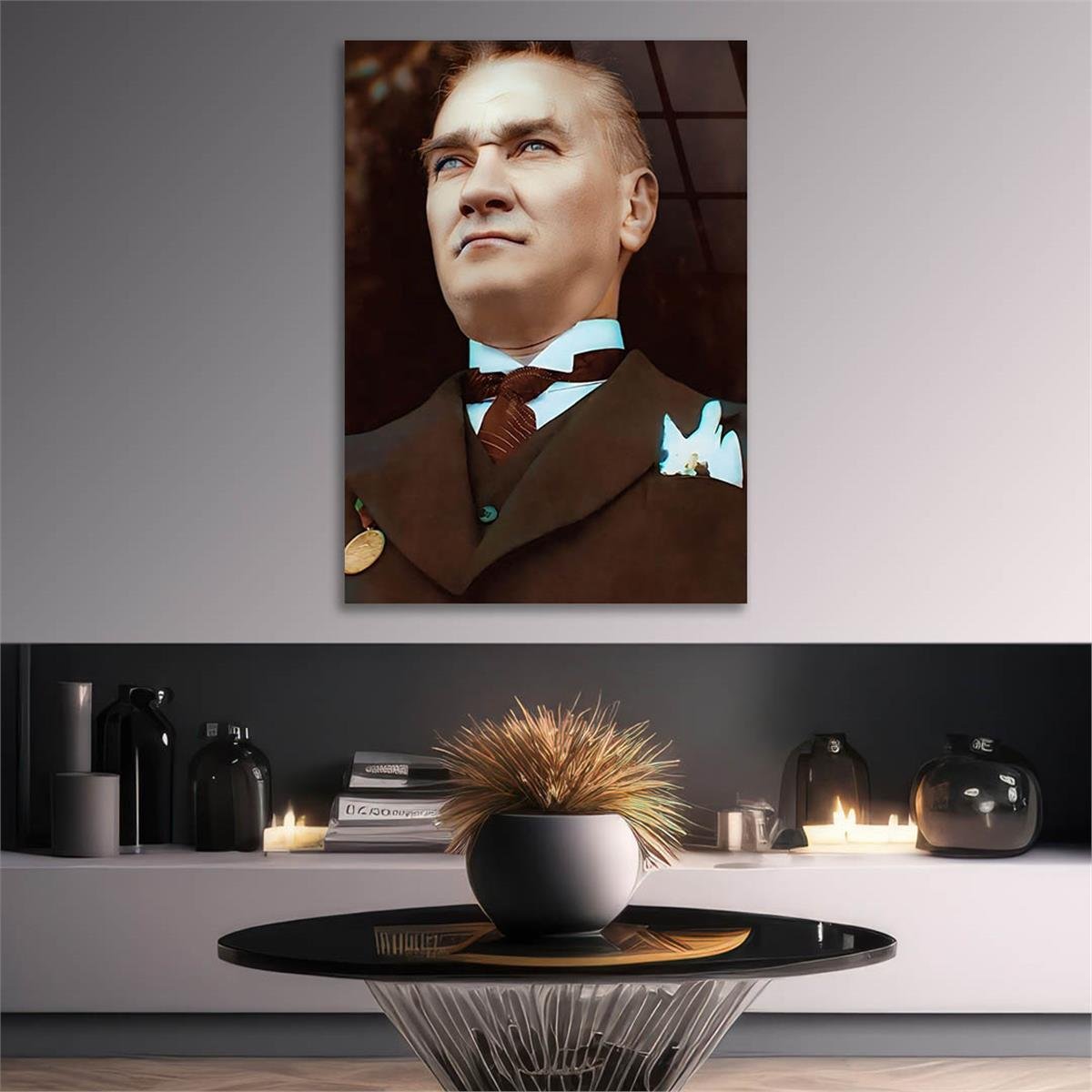 Dikey VatanTemalı Cam Tablo 285