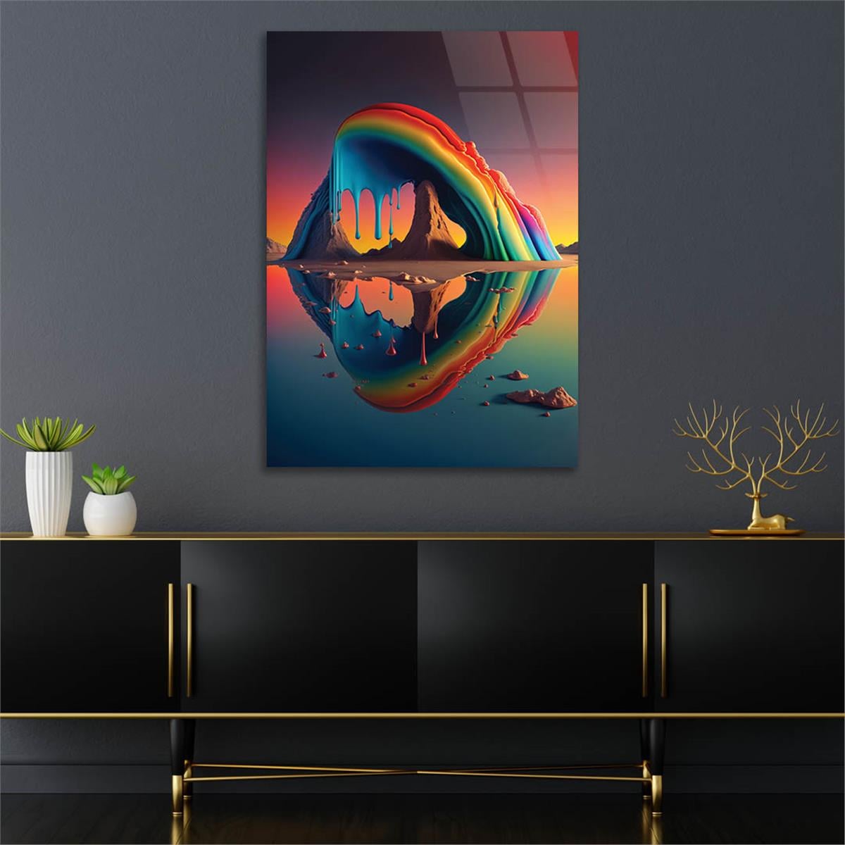 Vertical Tempered Glasss Wall Arts Art-Themed 298