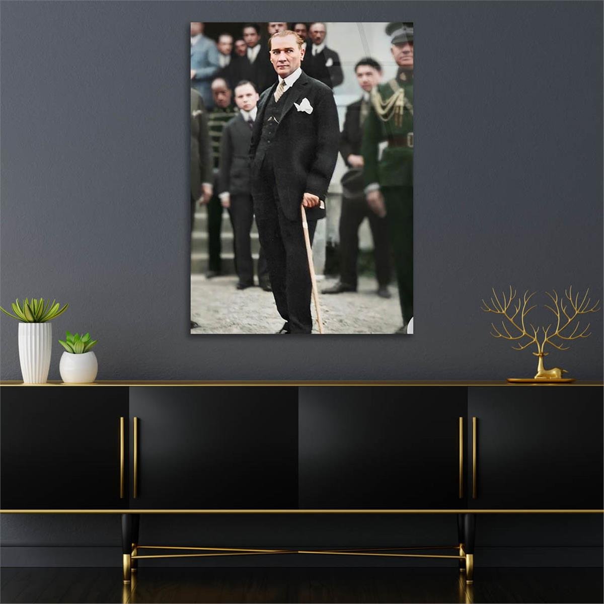 Dikey VatanTemalı Cam Tablo 218