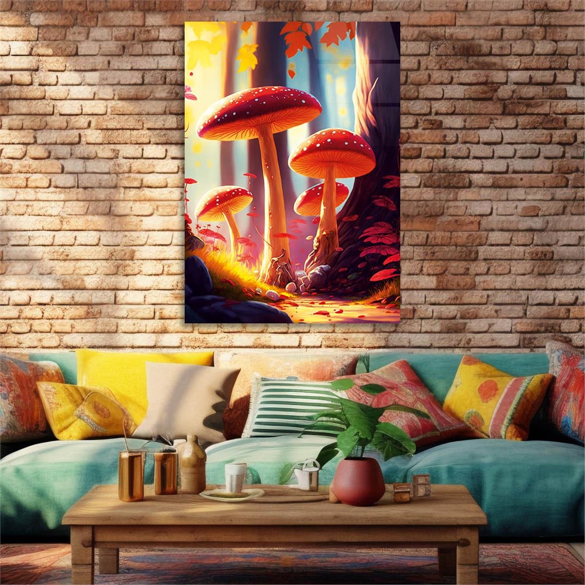Vertical Tempered Glasss Wall Arts Natured-Themed152